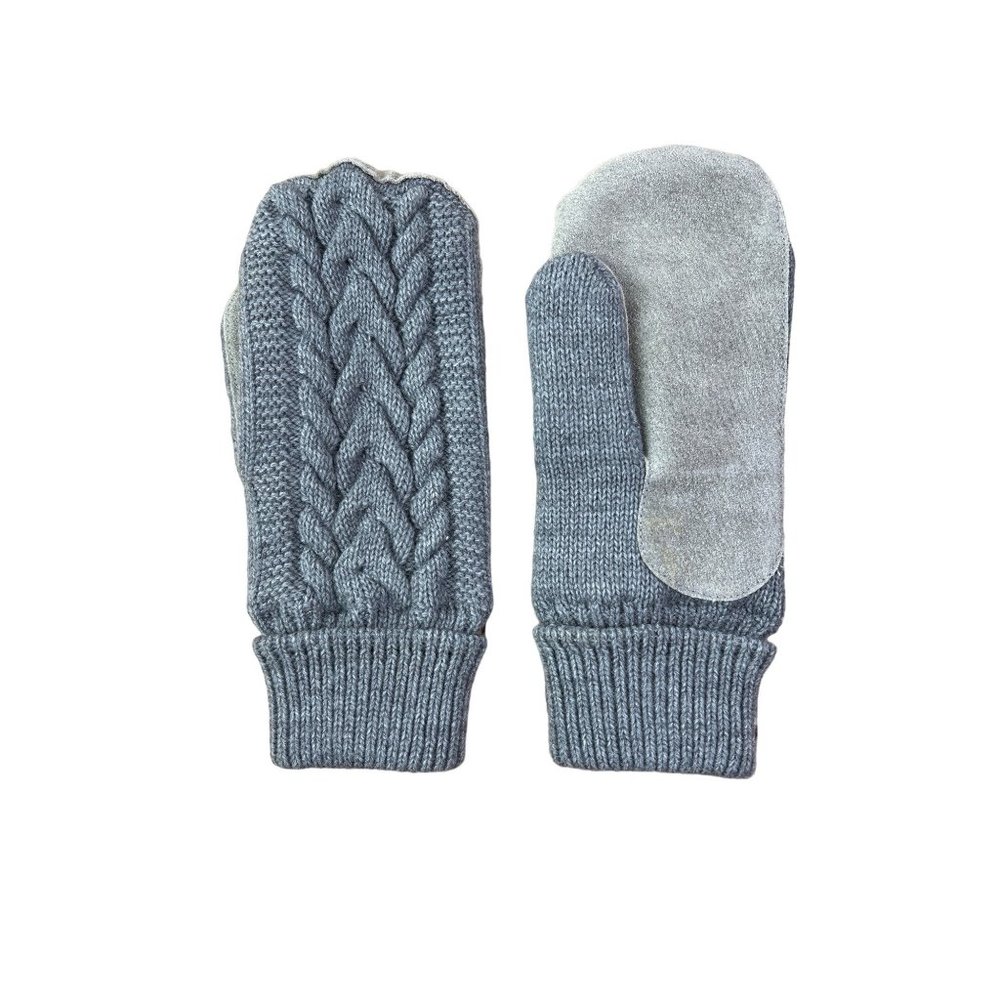 Vintage Aris 115 Grey Knit Suede Mint Gloves